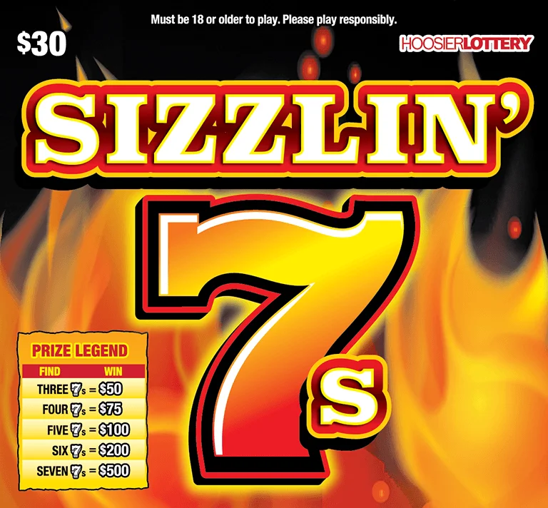 SIZZLIN' 7s scratch-off ticket