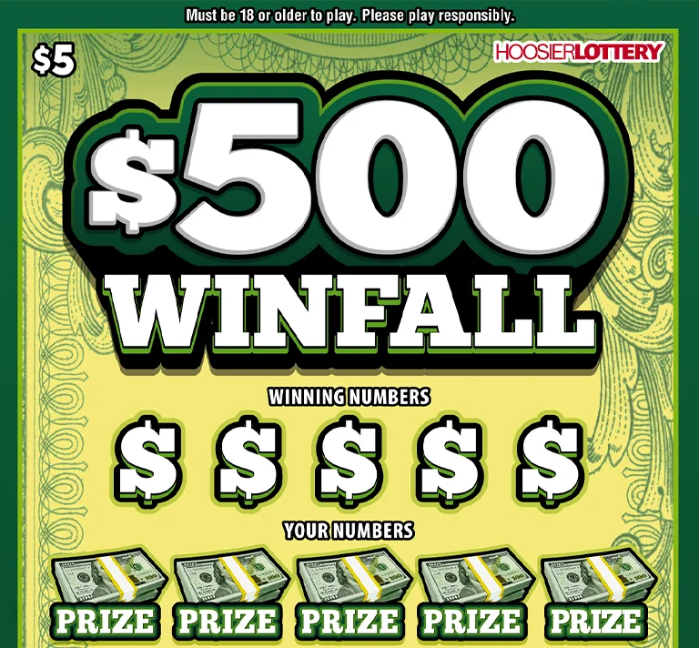 $500 WINFALL scratch-off ticket