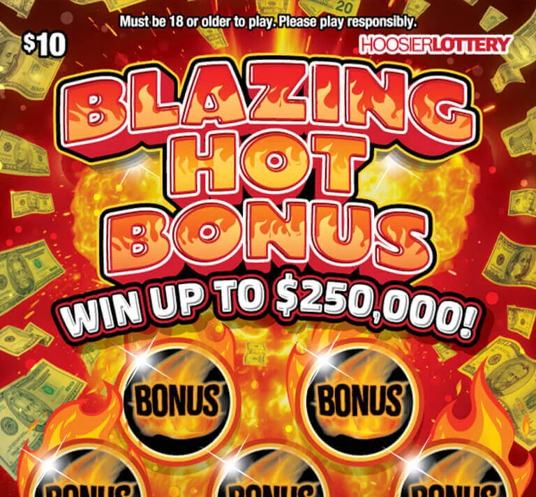 BLAZING HOT BONUS scratch-off ticket