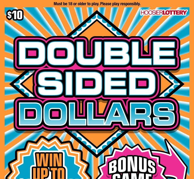 DOUBLE SIDED DOLLARS scratch-off ticket