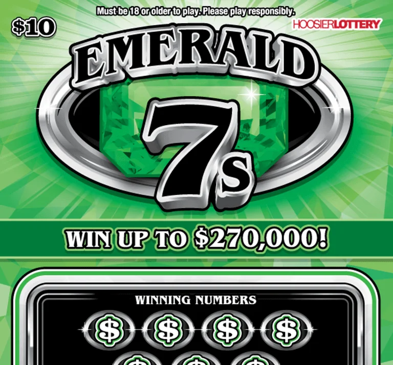 EMERALD 7s scratch-off ticket