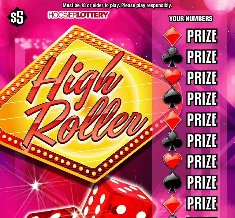 HIGH ROLLER scratch-off ticket