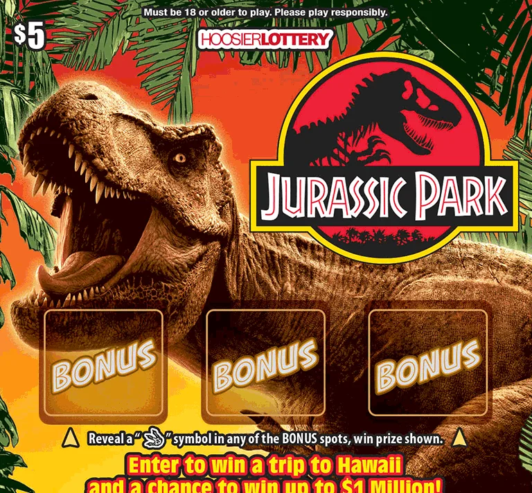 JURASSIC PARK scratch-off ticket