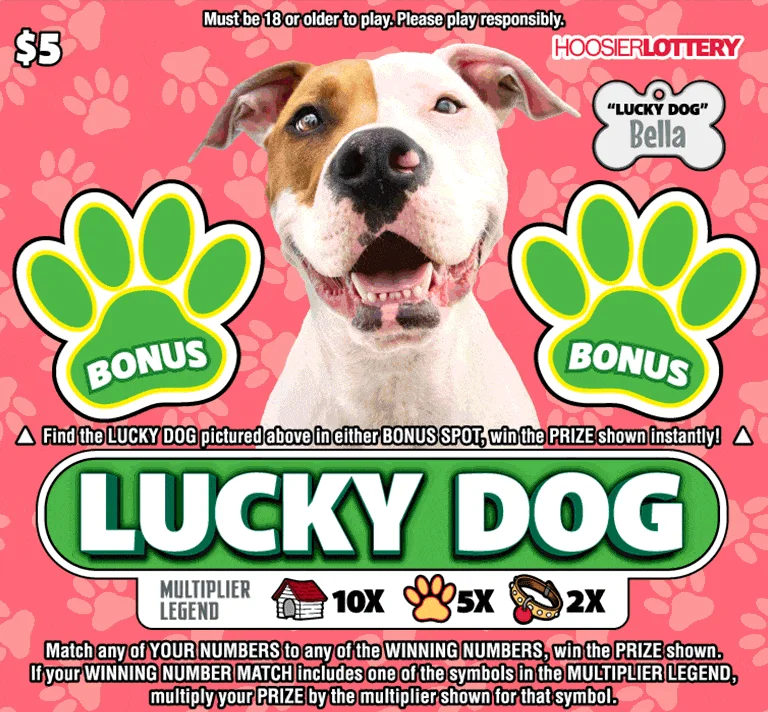 LUCKY DOG scratch-off ticket