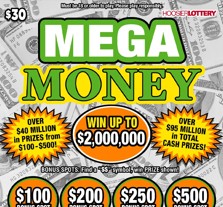 MEGA MONEY (Game #mega-money-(1)) scratch-off ticket