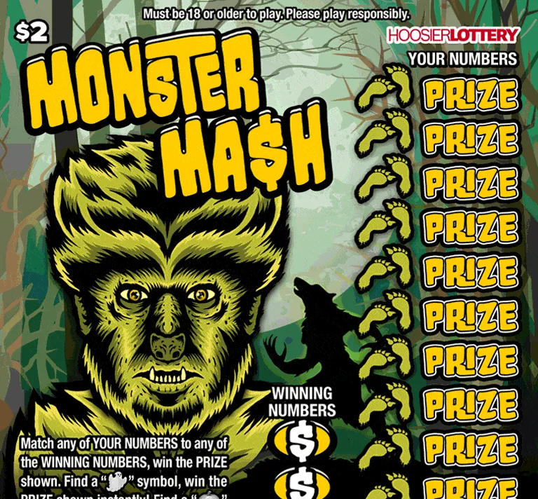 MONSTER MA$H scratch-off ticket