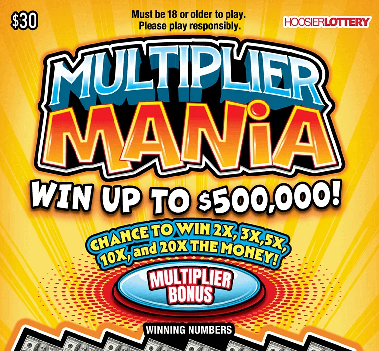 MULTIPLIER MANIA scratch-off ticket