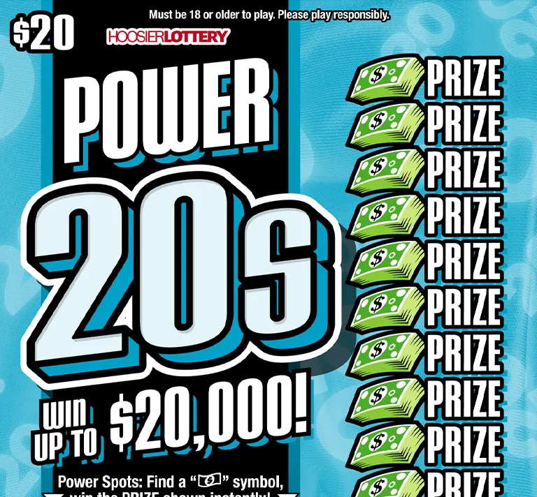 POWER 20s scratch-off ticket