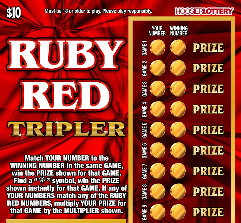 RUBY RED TRIPLER scratch-off ticket