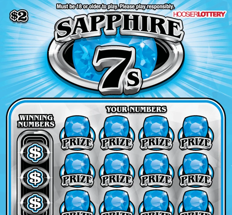 SAPPHIRE 7s scratch-off ticket