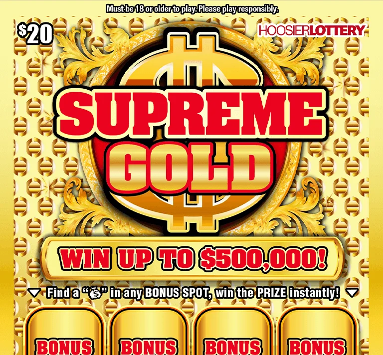 SUPREME GOLD scratch-off ticket