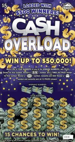 Cash Overload scratch-off ticket
