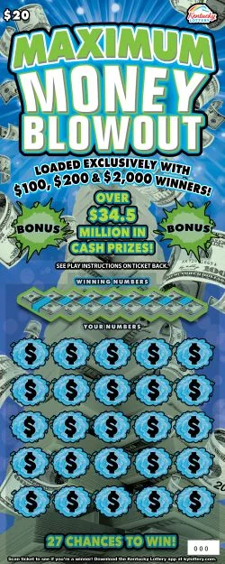 Maximum Money Blowout scratch-off ticket