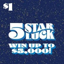 5 Star Luck scratch-off ticket