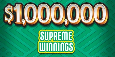 $1,000,000 SUPREME WINNINGS scratch-off ticket