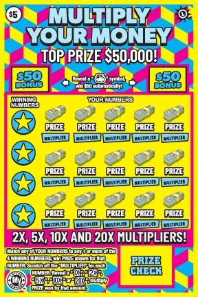 Multiply Your Money scratch-off ticket