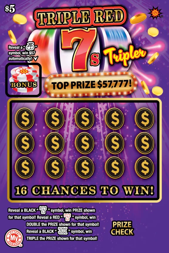 Triple Red 7s Tripler scratch-off ticket