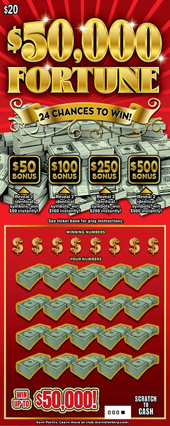 $50,000 FORTUNE scratch-off ticket
