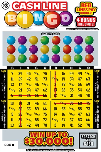 CASH LINE BINGO scratch-off ticket