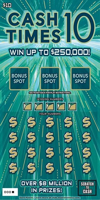 CASH TIMES 10 scratch-off ticket