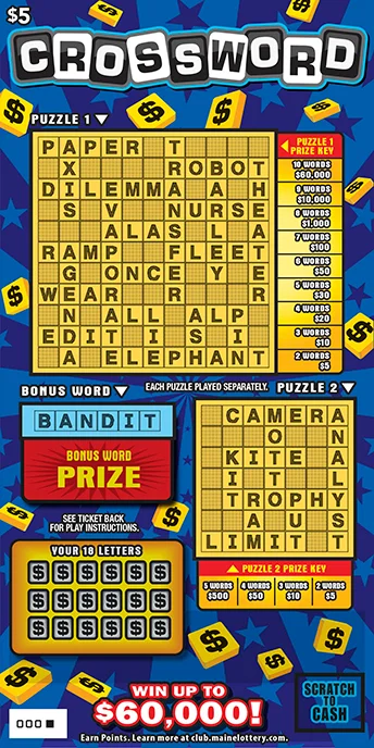 CROSSWORD scratch-off ticket