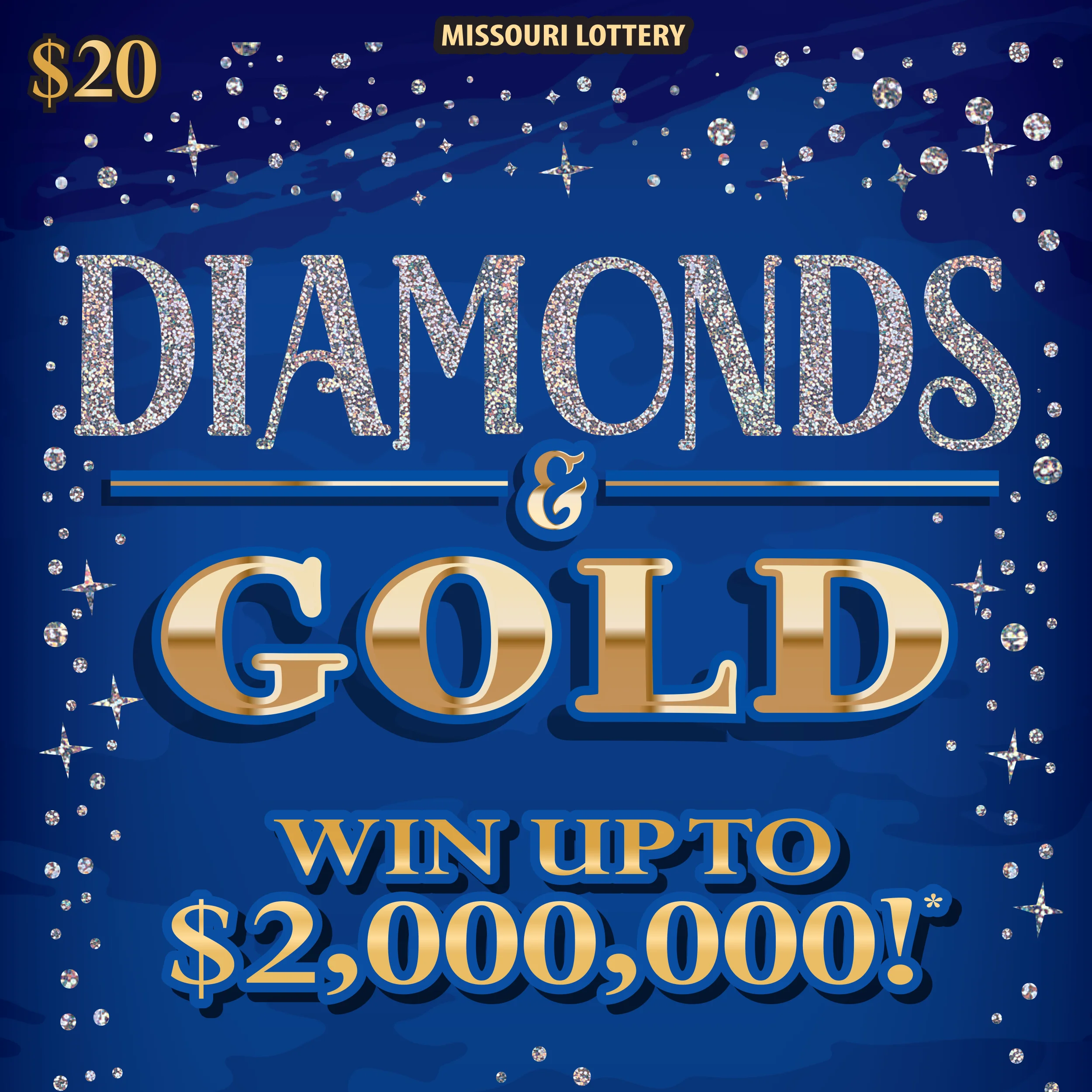 DIAMONDS & GOLD scratch-off ticket