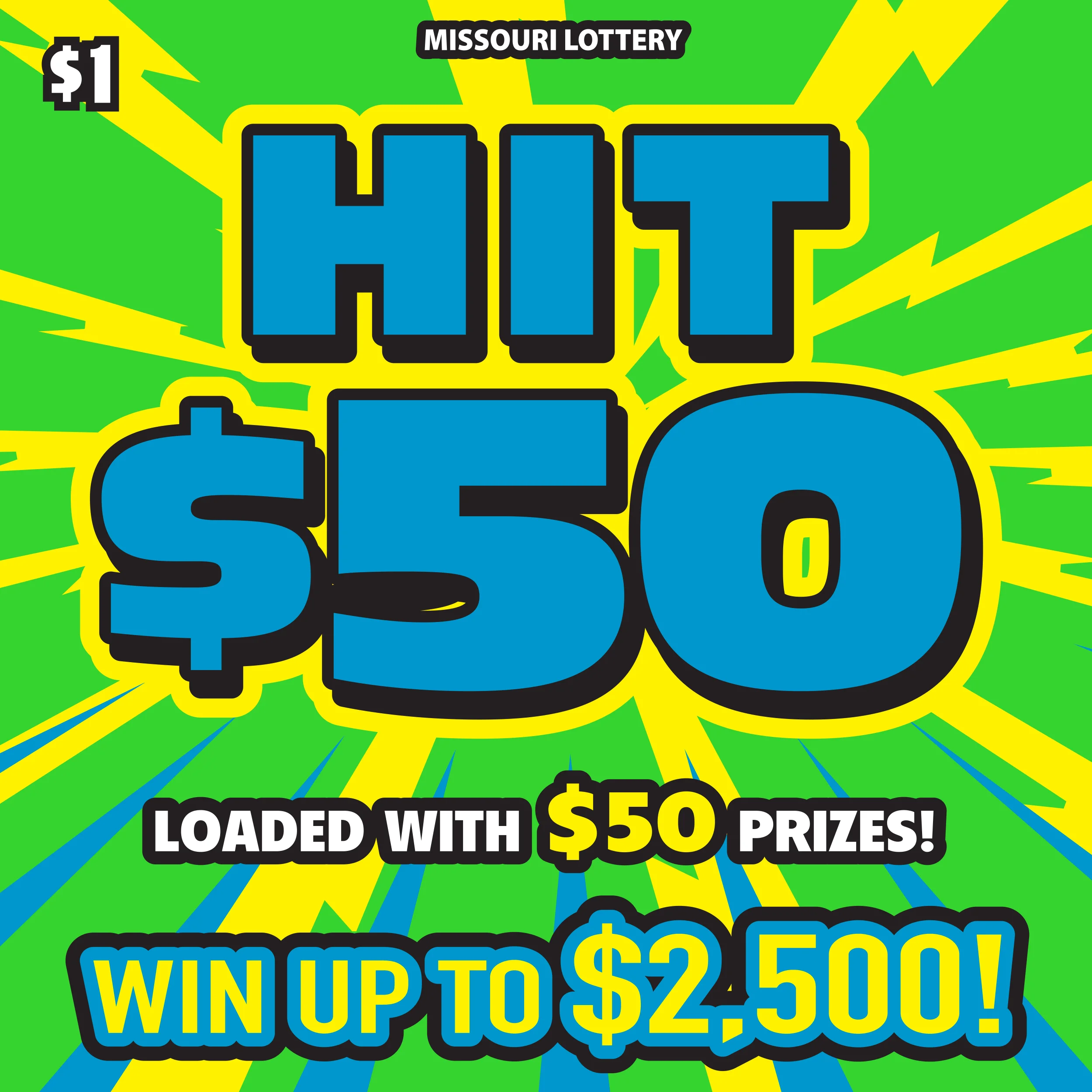 HIT $50 scratch-off ticket