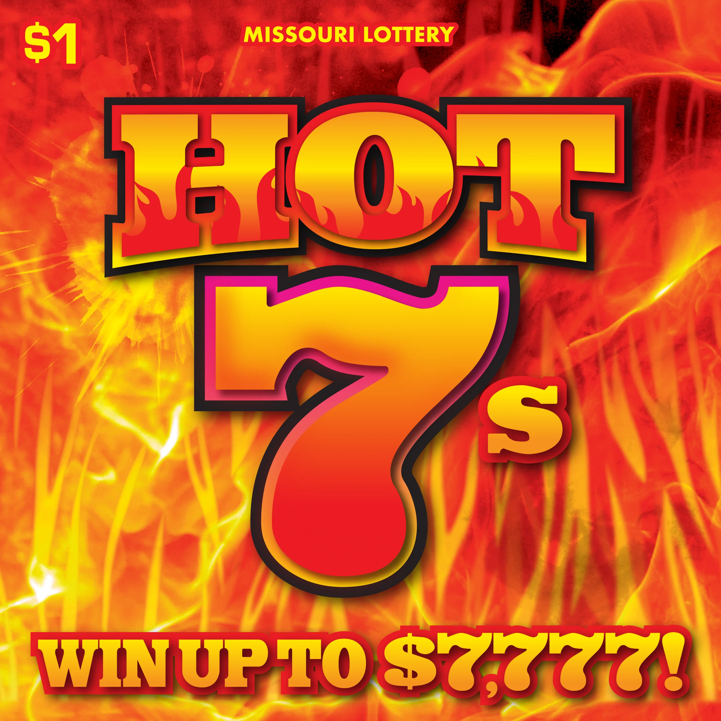 HOT 7S scratch-off ticket