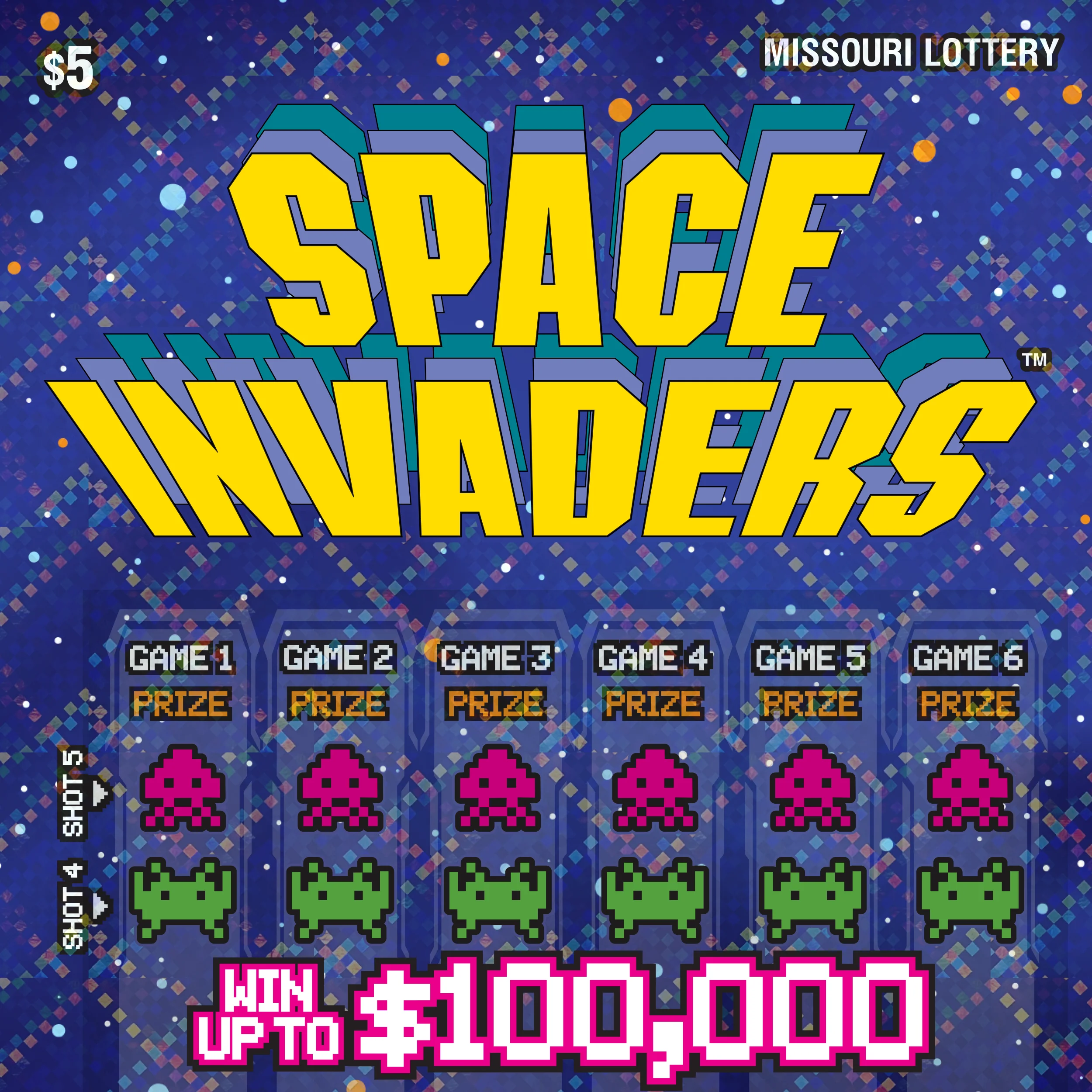 SPACE INVADERS™ scratch-off ticket
