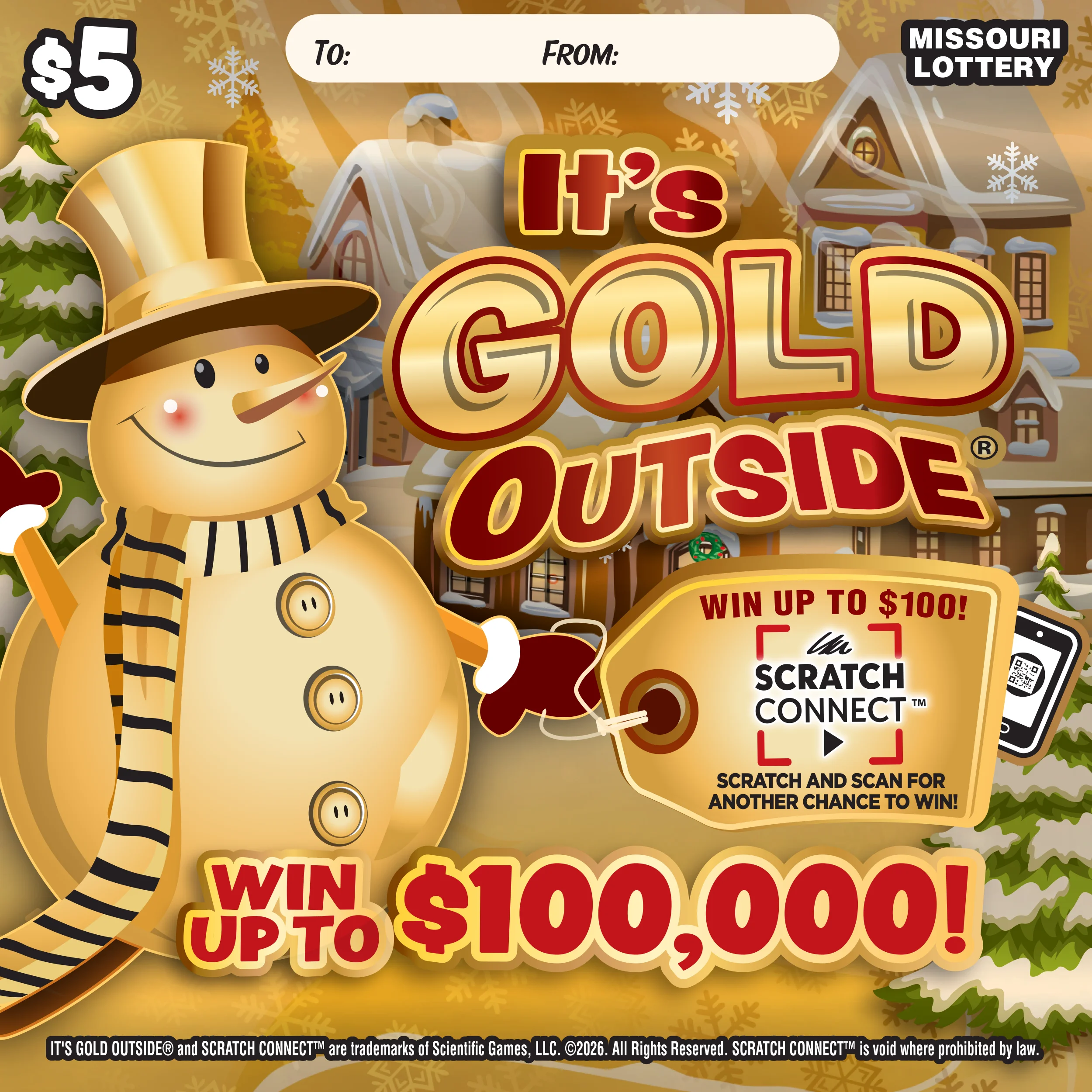 ITS GOLD OUTSIDE scratch-off ticket