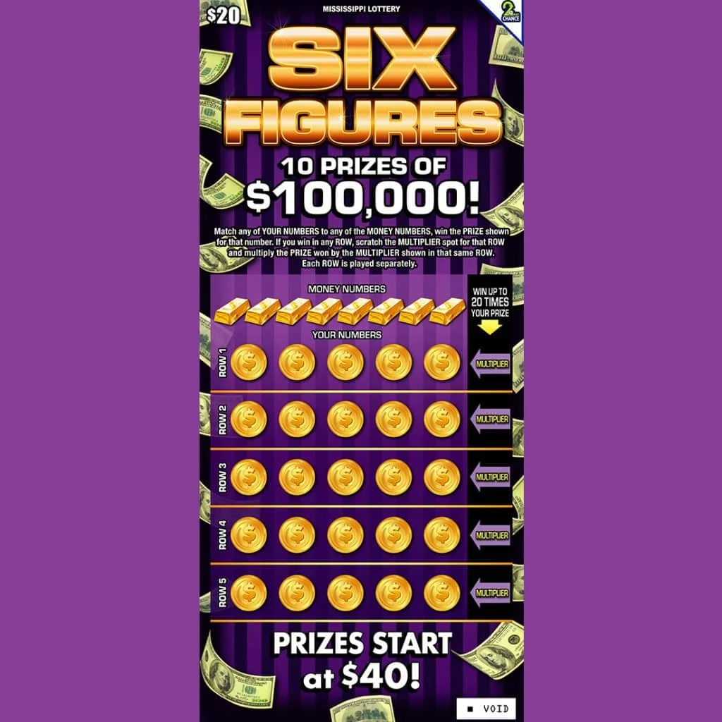 Six Figures scratch-off ticket