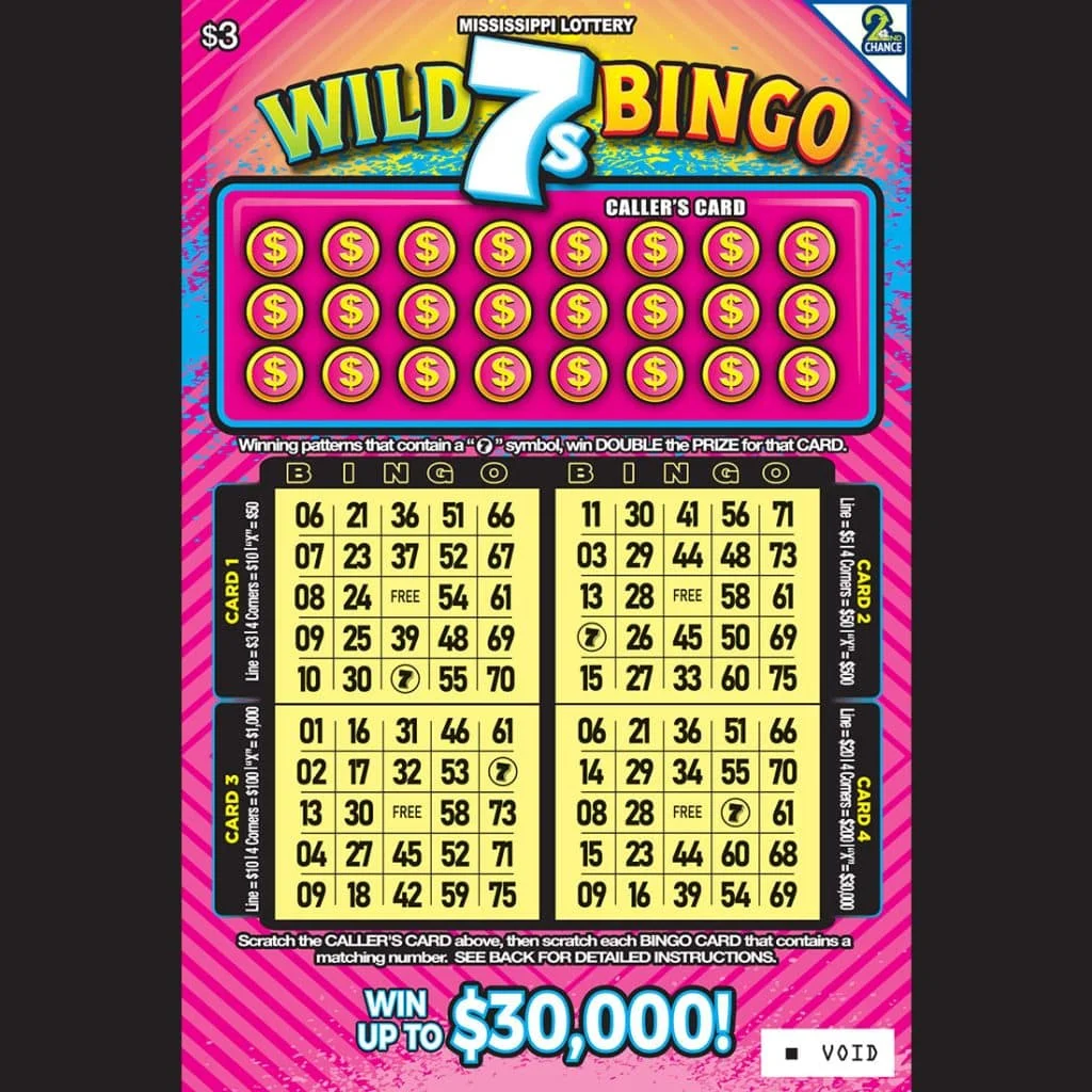 Wild 7s Bingo scratch-off ticket
