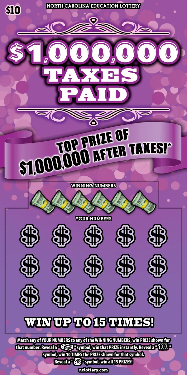 $1,000,000 Taxes Paid scratch-off ticket