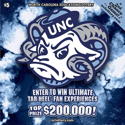 TAR HEELS $5 North Carolina Education Lottery scratch-off ticket