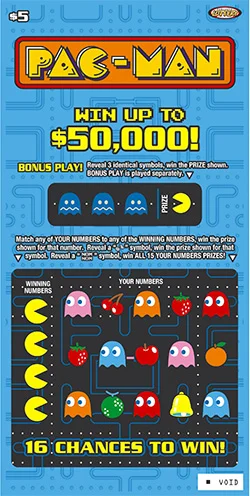 PAC-MAN scratch-off ticket