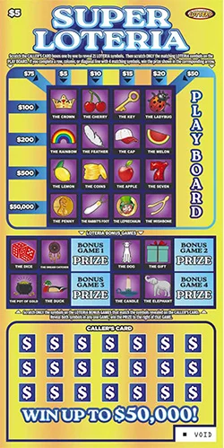 Super Loteria scratch-off ticket