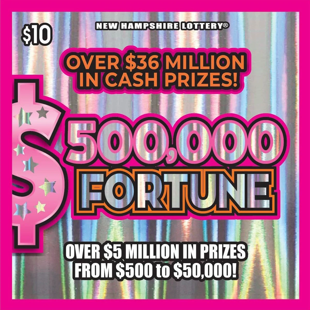 $500,000 Fortunes Series IV scratch-off ticket