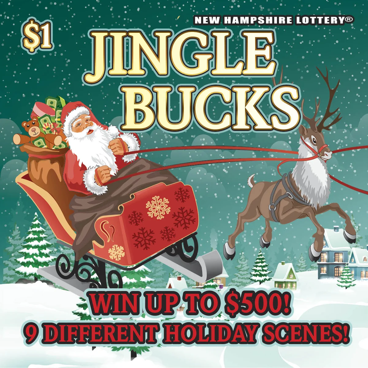 Jingle Bucks scratch-off ticket