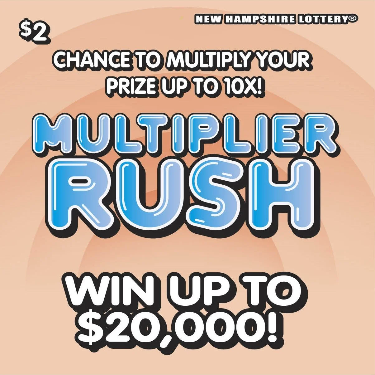 Multiplier Rush scratch-off ticket