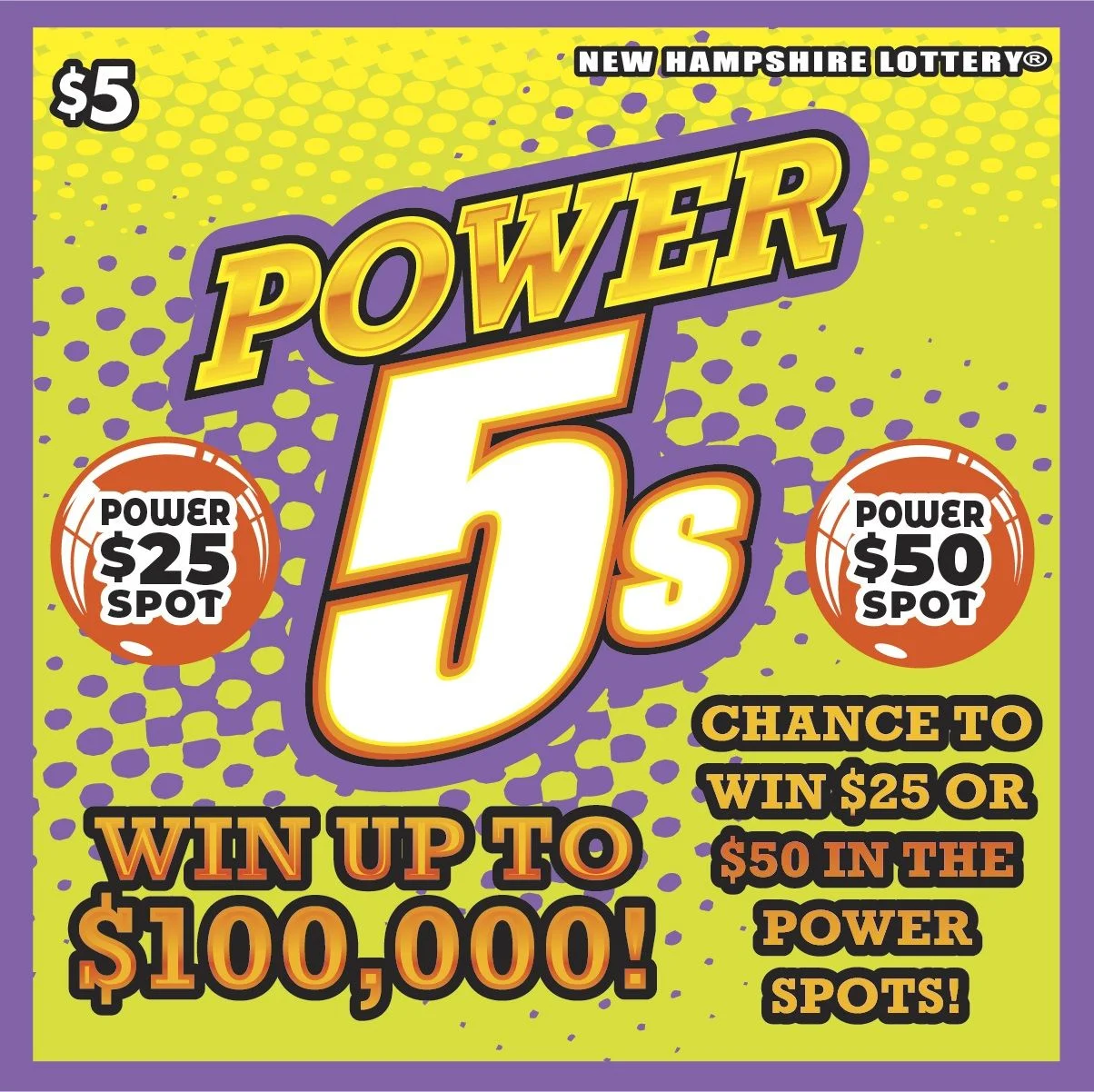 Power 5s scratch-off ticket