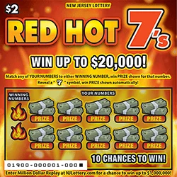 Red Hot 7's scratch-off ticket