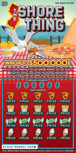 The Shore Thing scratch-off ticket
