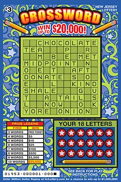 Crossword scratch-off ticket