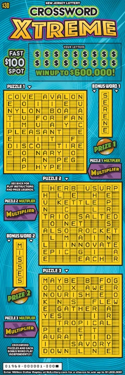 Crossword Xtreme (Game #1968) scratch-off ticket