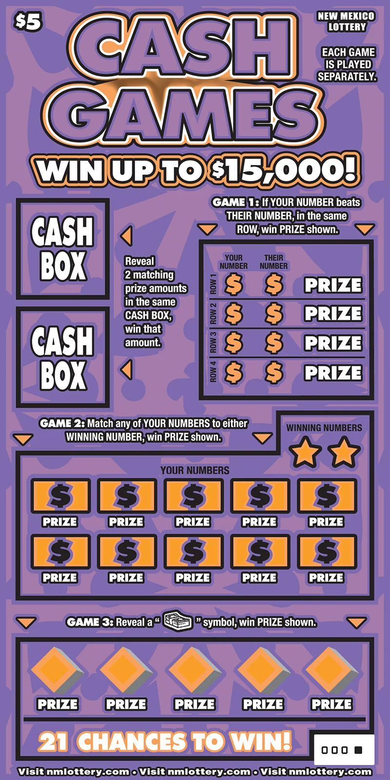 Cash Games scratch-off ticket