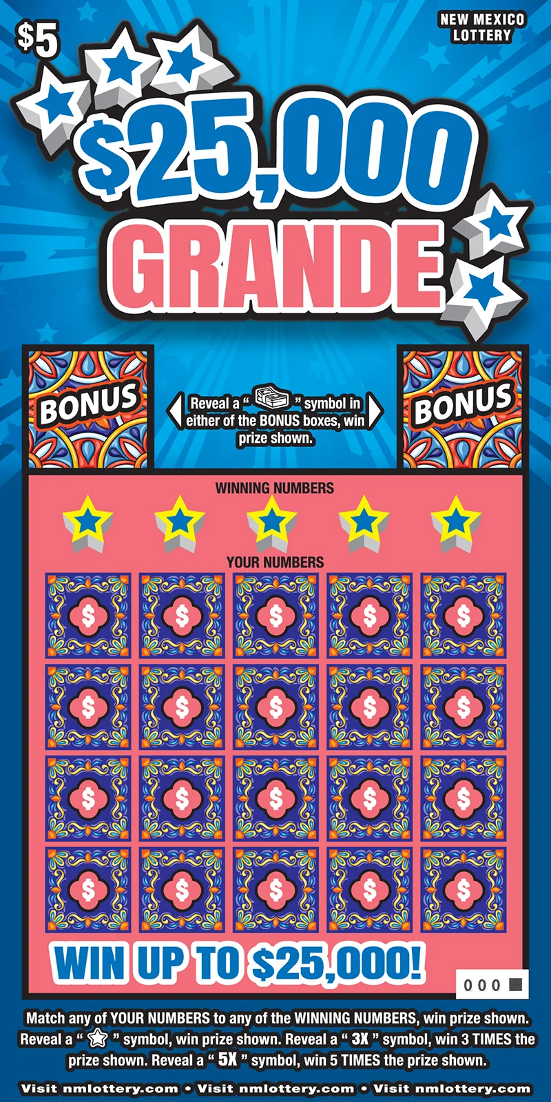 $25,000 Grande scratch-off ticket