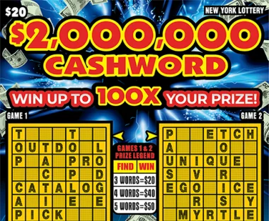 $2,000,000 CASHWORD scratch-off ticket