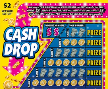 CASH DROP scratch-off ticket
