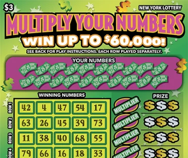 MULTIPLY YOUR NUMBERS scratch-off ticket