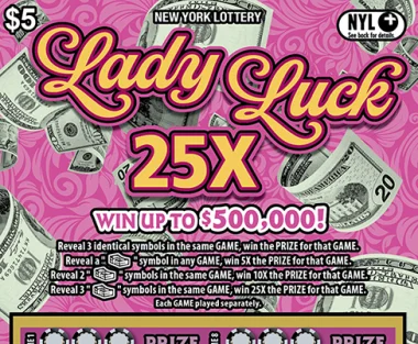 LADY LUCK 25X scratch-off ticket